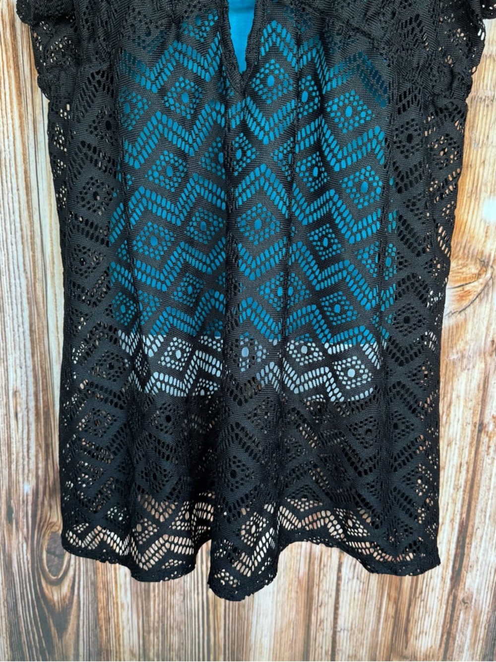 Catalina Black Crochet Style Cover Up - Picture 3 of 7